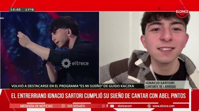 El Entrerriano Ignacio Sartori volvi&oacute; a destacarse en el programa "Es mi sue&ntilde;o"